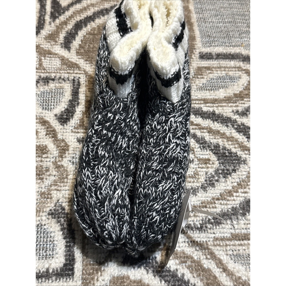 KOOBA slipper socks, anti- slip speckled white And Black one size new